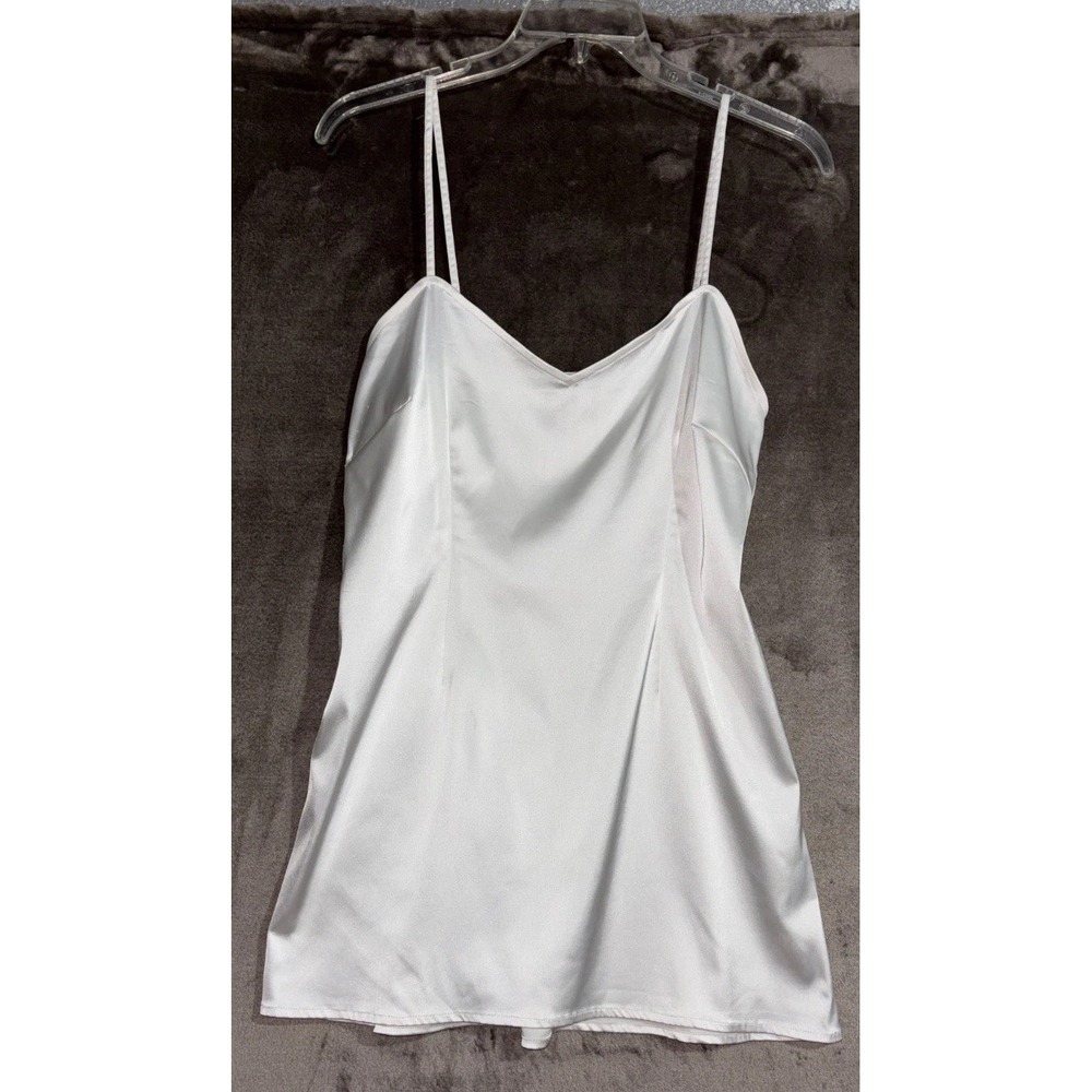 Show Me Your Mumu Mini Dress Womens Large White Luxe Satin Lined Spaghetti Strap